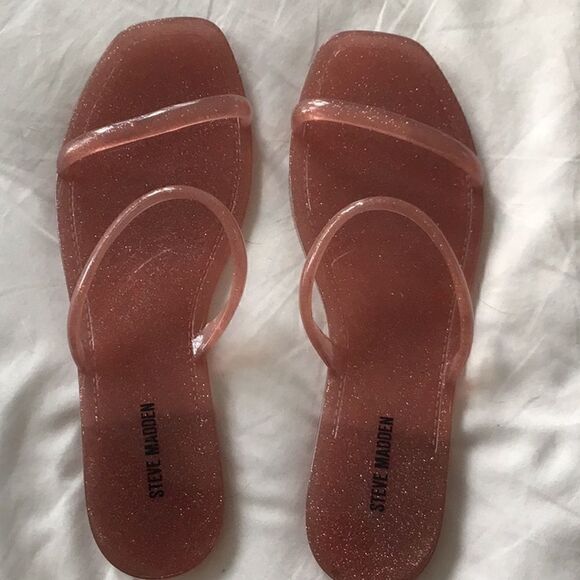 Steve Madden Pike Pink Double Strap Jelly Sandals - Picture 3 of 5